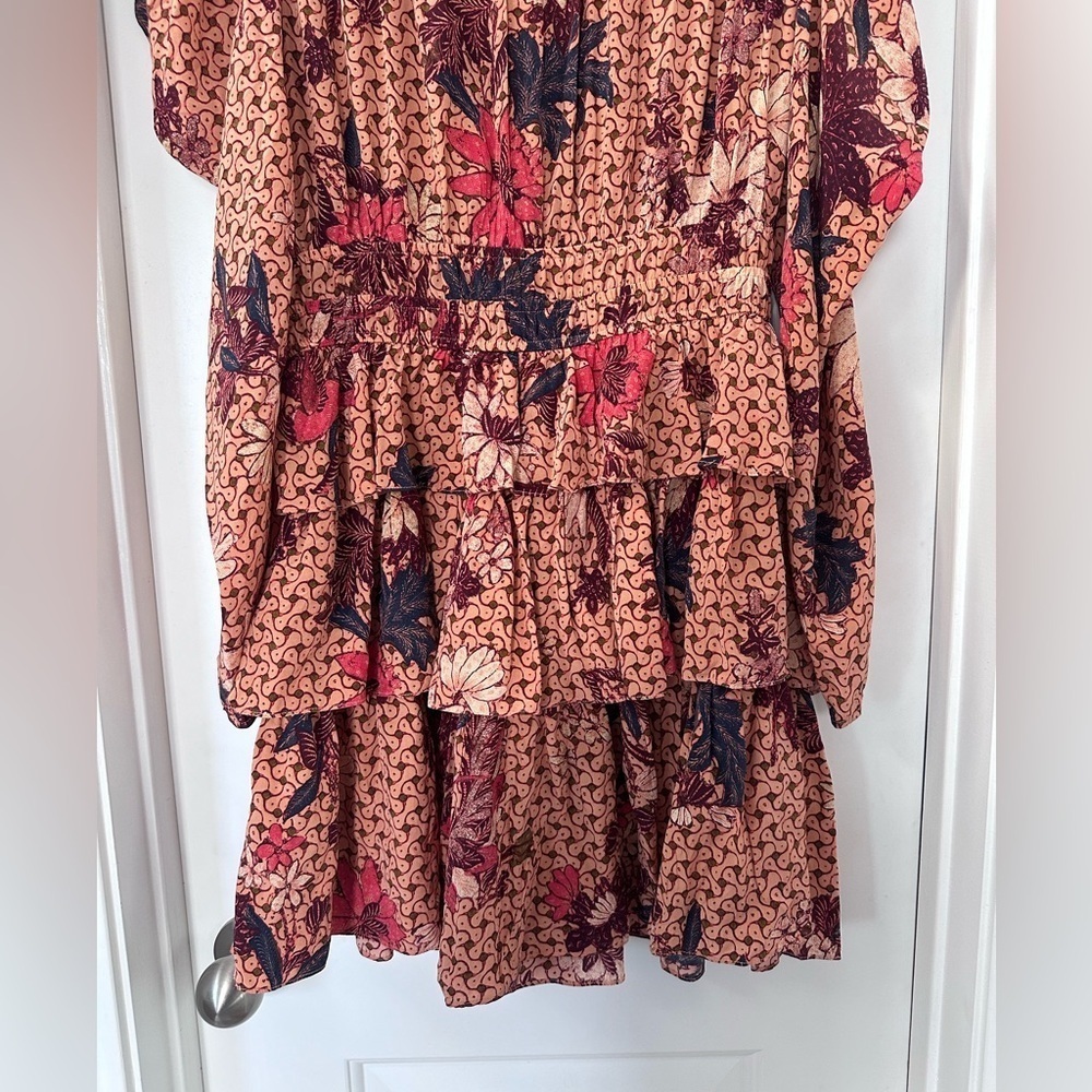 Ulla Johnson Oni Silk Mini Dress in Garden Rose Floral Ruffled Size 10 - Picture 16 of 16
